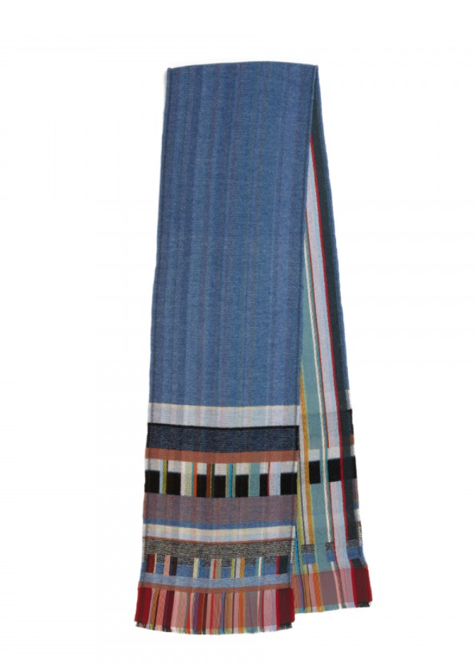 Blue Silk & Lambswool Scarf | DOMUS