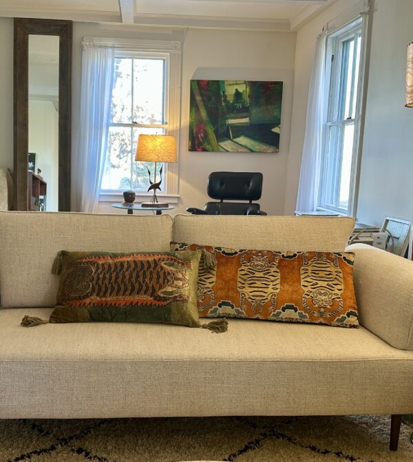 Velvet Pillow with 3 Tigers - Image 2