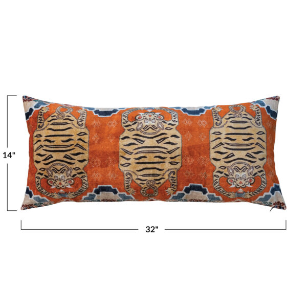 Velvet Pillow with 3 Tigers - Image 5